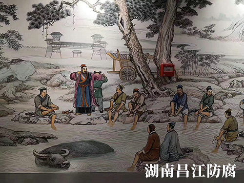 孔子师生歇息图墙绘 (2)