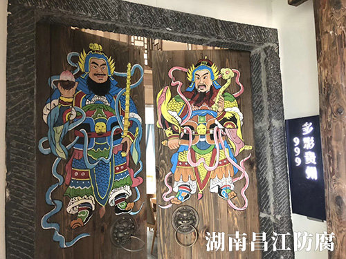 食不厌精餐厅门神墙绘 (5)