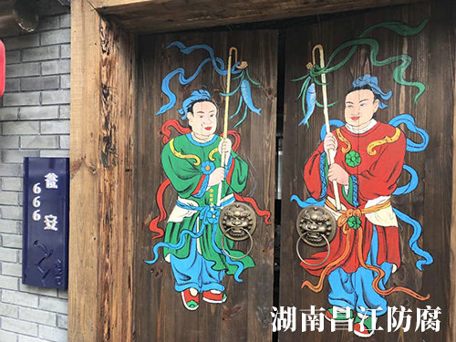 食不厌精餐厅门神墙绘 (6)