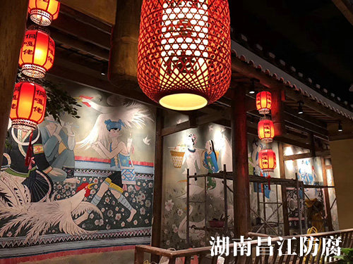 侗族风情餐厅墙绘 (3)