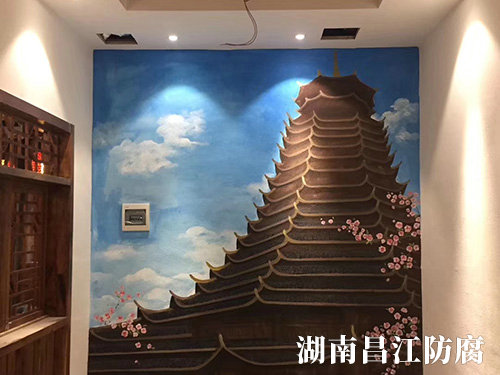 侗族风情餐厅墙绘 (4)