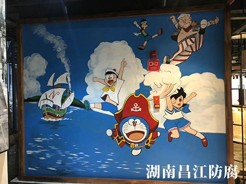 叮当猫主题网吧墙绘 (4)