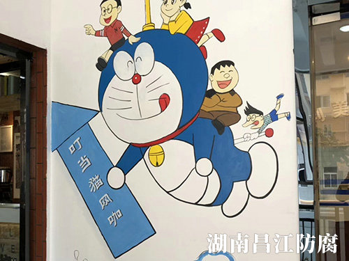 叮当猫主题网吧墙绘 (6)