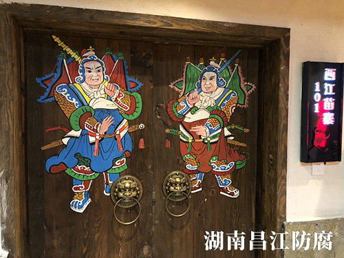 食不厌精餐厅门神墙绘 (1)