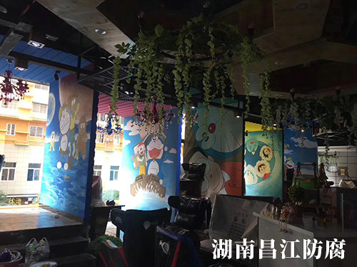 叮当猫主题网吧墙绘 (7)